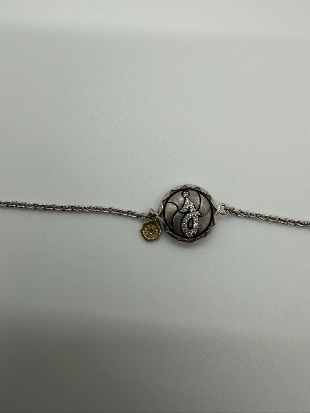 Tacori Love Letters Diamond J Initial Bracelet 925 18k .10 CTW